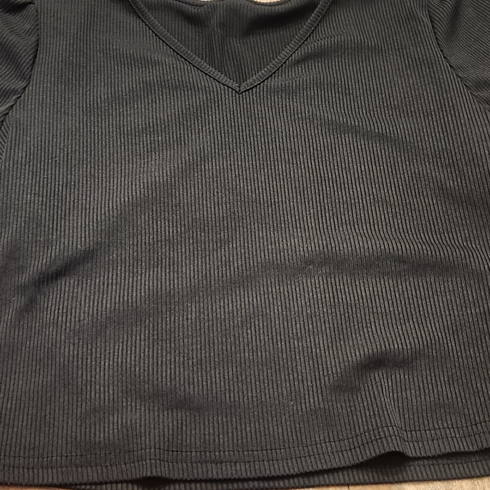 Plus Size Black Crop Top
